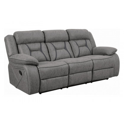 Coaster Higgins Pillow Top Arm Upholstered Motion Sofa - Gray
