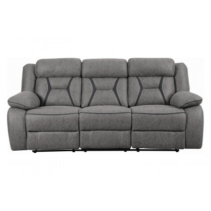 Coaster Higgins Pillow Top Arm Upholstered Motion Sofa - Gray
