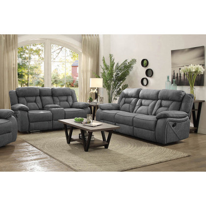 Coaster Higgins Pillow Top Arm Upholstered Motion Sofa - Gray