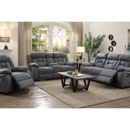 Coaster Higgins Pillow Top Arm Upholstered Motion Sofa - Gray