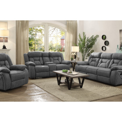 Coaster Higgins Pillow Top Arm Upholstered Motion Sofa - Gray
