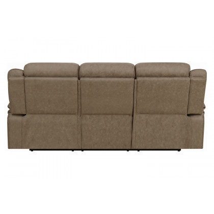 Coaster Higgins Pillow Top Arm Upholstered Motion Sofa - Tan