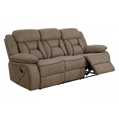 Coaster Higgins Upholstered Tufted Living Room Set with Glider Recliner - Tan