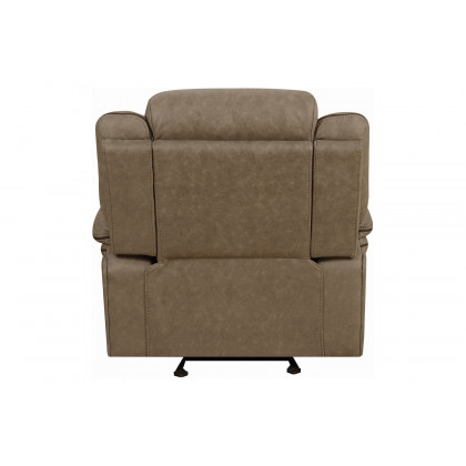 Coaster Higgins Overstuffed Upholstered Glider Recliner - Tan