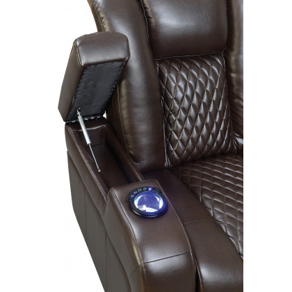 Coaster Delangelo Upholstered Tufted Living Room Set With Power Recliner - Brown