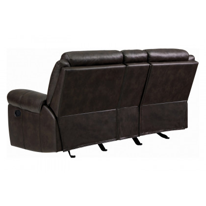 Coaster Sawyer Glider Loveseat with Console - Cocoa