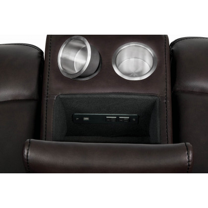 Coaster Sawyer Glider Loveseat with Console - Cocoa