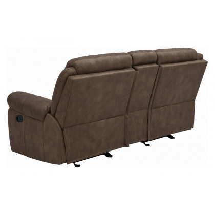 Coaster Sawyer Glider Loveseat with Console - Macchiato