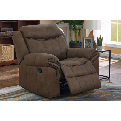 Coaster Sawyer Upholstered Glider Recliner - Macchiato