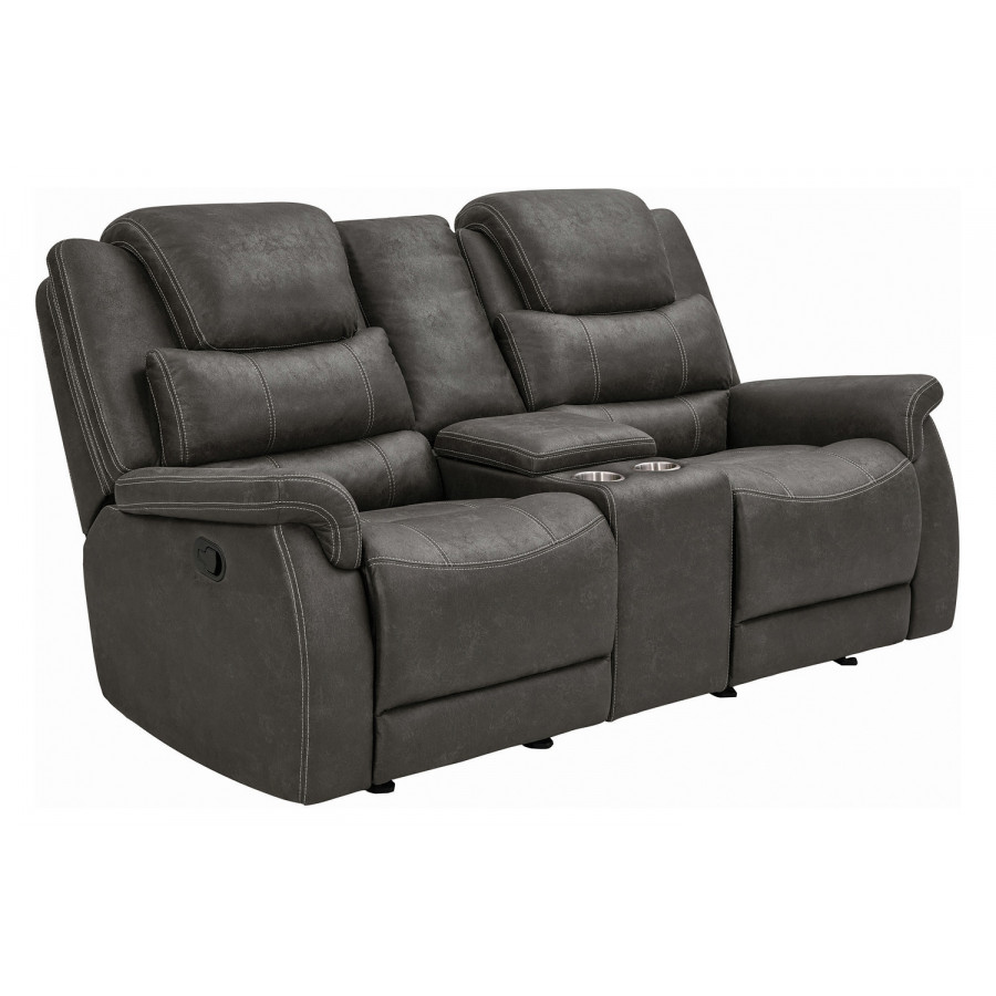 Coaster - Wyatt Upholstered Glider Loveseat With Console in Gray