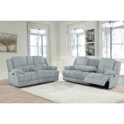 Coaster Waterbury Upholstered Motion Sofa - Gray