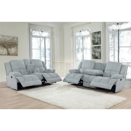 Coaster Waterbury Upholstered Motion Sofa - Gray