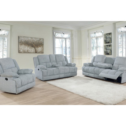 Coaster Waterbury Upholstered Motion Sofa - Gray