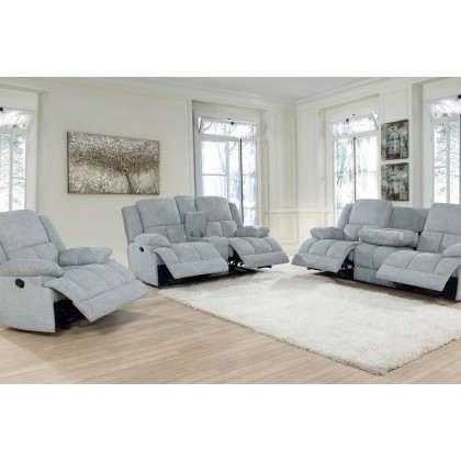 Coaster Waterbury Upholstered Motion Sofa - Gray