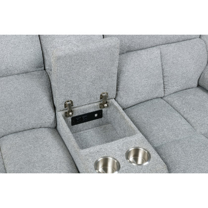 Coaster Waterbury Upholstered Power Loveseat with Console - Gray