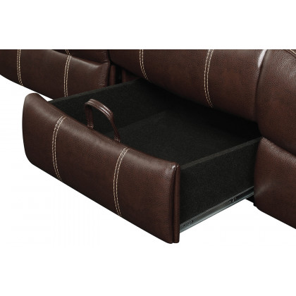 Coaster Myleene Motion Sofa with Drop-Down Table - Chestnut