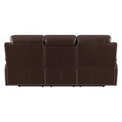 Coaster Myleene Motion Sofa with Drop-Down Table - Chestnut