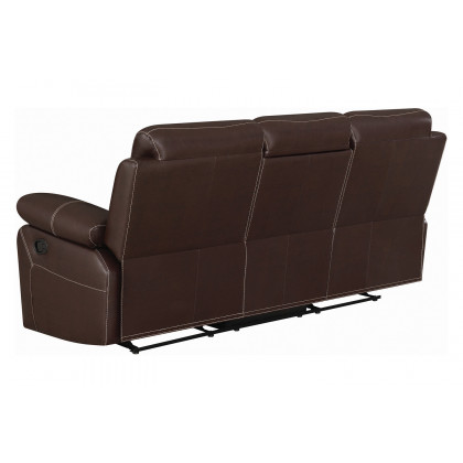 Coaster Myleene Motion Sofa with Drop-Down Table - Chestnut