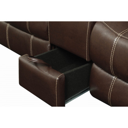 Coaster Myleene Glider Loveseat with Console - Chestnut