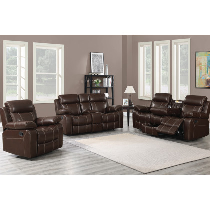 Coaster Myleene Glider Loveseat with Console - Chestnut