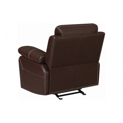 Coaster Myleene Pillow Top Arm Glider Recliner - Chestnut