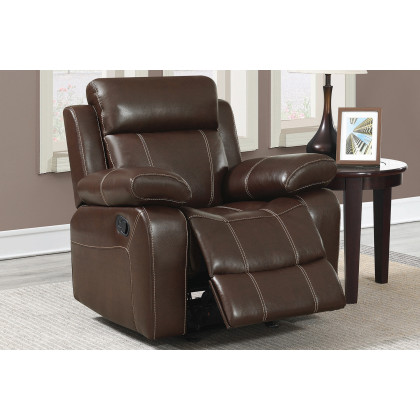 Coaster Myleene Pillow Top Arm Glider Recliner - Chestnut