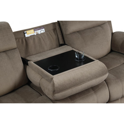 Coaster Myleene Motion Sofa with Drop-Down Table - Mocha