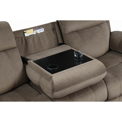 Coaster Myleene Motion Sofa with Drop-Down Table - Mocha