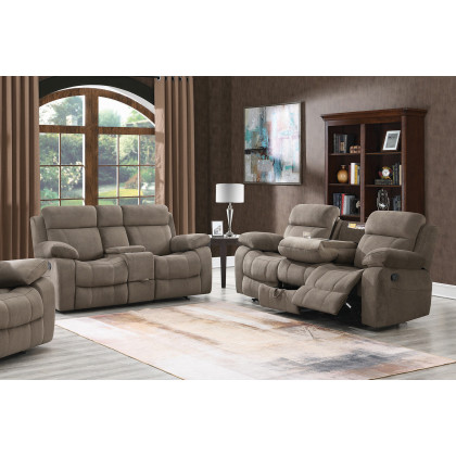 Coaster Myleene Motion Sofa with Drop-Down Table - Mocha