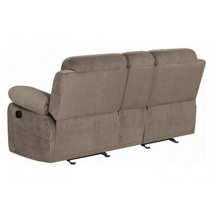 Coaster Myleene Glider Loveseat with Console - Mocha