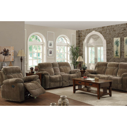 Coaster Myleene Glider Loveseat with Console - Mocha