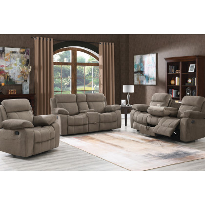 Coaster Myleene Glider Loveseat with Console - Mocha