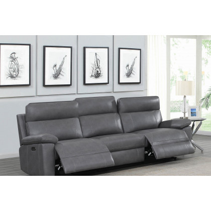 Coaster Albany Upholstered Power Reclining Seat And Power Headrest Sofa - Gray