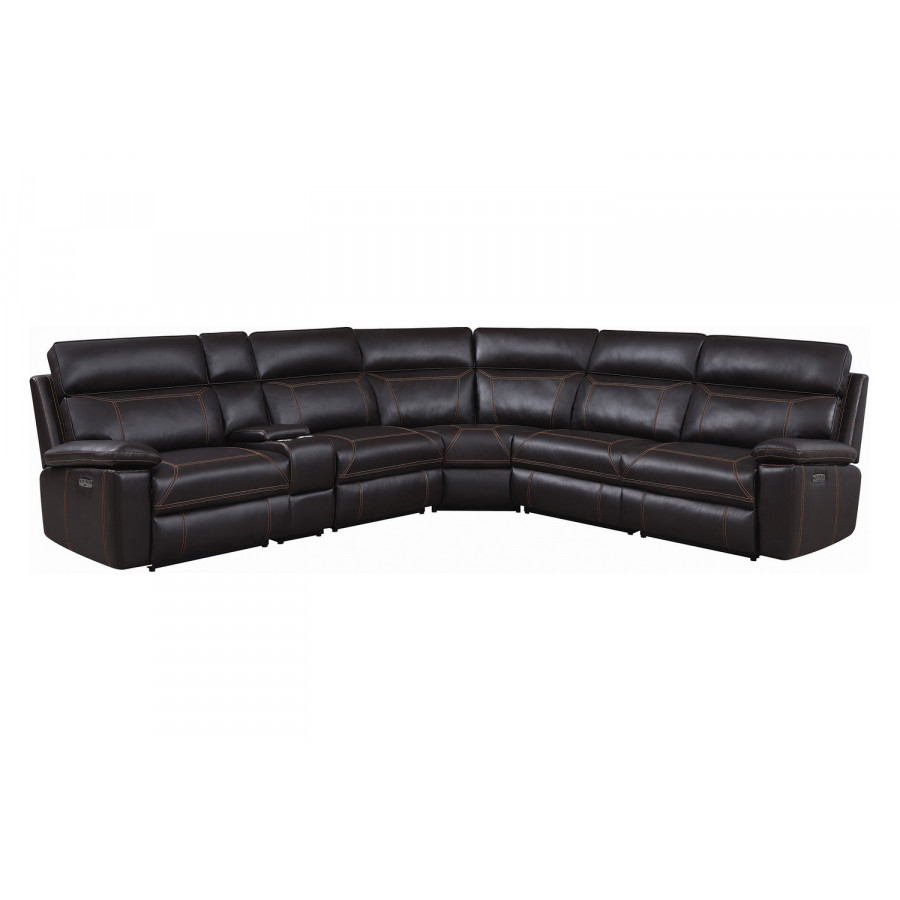 Coaster Albany 6-Piece Power Sectional - Brown