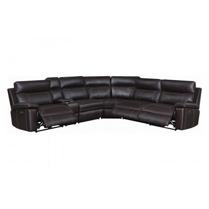 Coaster Albany 6-Piece Power Sectional - Brown