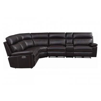 Coaster Albany 6-Piece Power Sectional - Brown