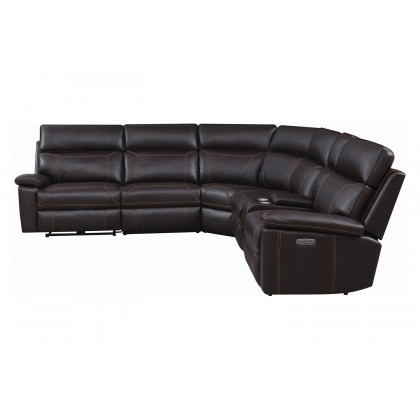 Coaster Albany 6-Piece Power Sectional - Brown