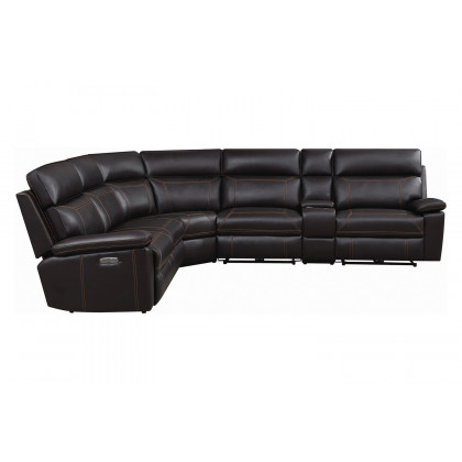 Coaster Albany 6-Piece Power Sectional - Brown