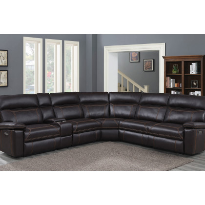 Coaster Albany 6-Piece Power Sectional - Brown