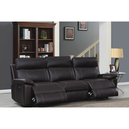 Coaster Albany Upholstered Power Reclining Seat And Power Headrest Sofa - Brown