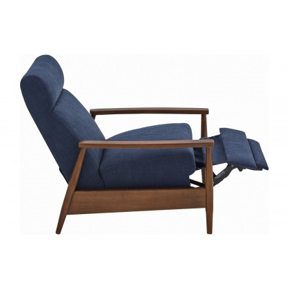 Coaster Upholstered Push-Back Recliner - Navy Blue