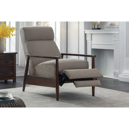 Coaster Upholstered Push-Back Recliner - Cream