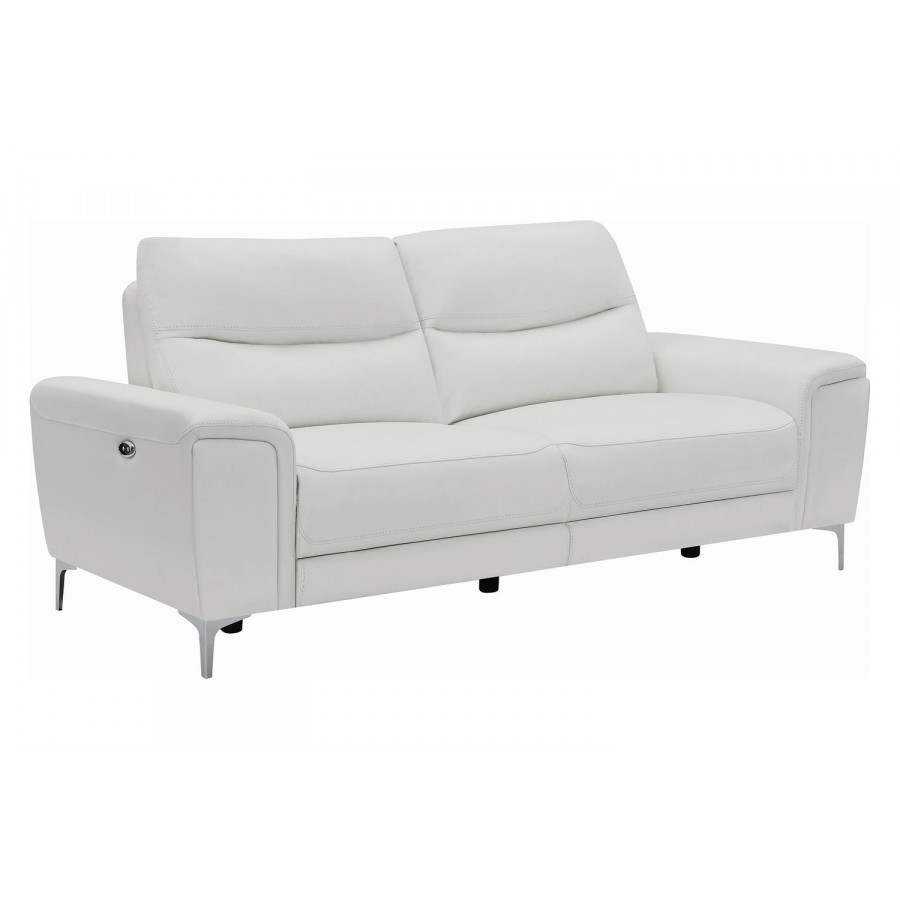 Coaster - Largo Upholstered Power Sofa in White