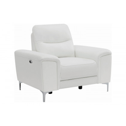 Coaster - Largo Upholstered Power Sofa in White