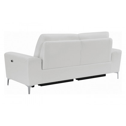 Coaster - Largo Upholstered Power Sofa in White