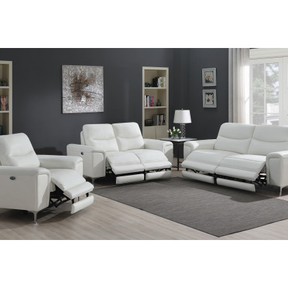 Coaster - Largo Upholstered Power Sofa in White
