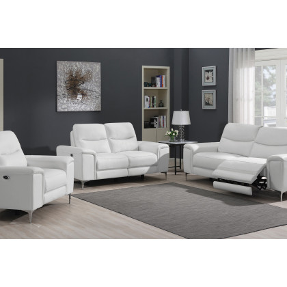 Coaster - Largo Upholstered Power Sofa in White