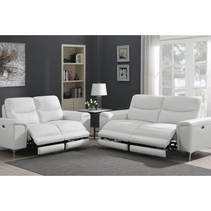 Coaster - Largo Upholstered Power Sofa in White