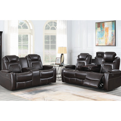 Coaster Korbach Upholstered Power Sofa - Espresso
