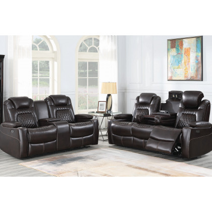 Coaster Korbach Upholstered Power Sofa - Espresso